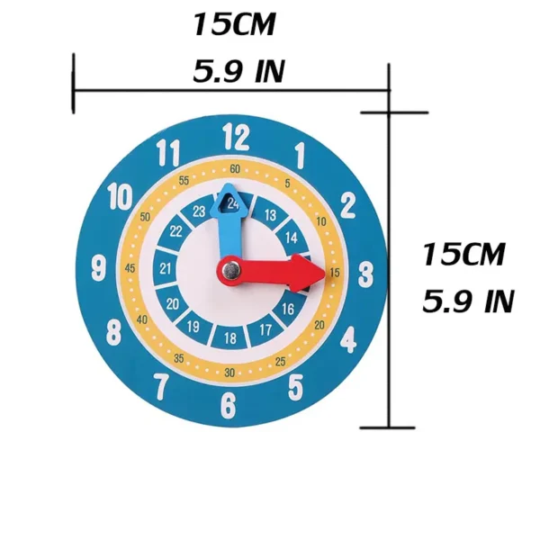 Horloge en bois Montessori – Apprendre à lire l’heure en s’amusant – Image 3