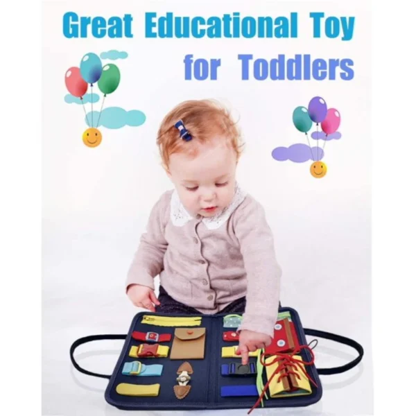 Busy Board Montessori Pliable – Planche sensorielle d’activités – Image 4