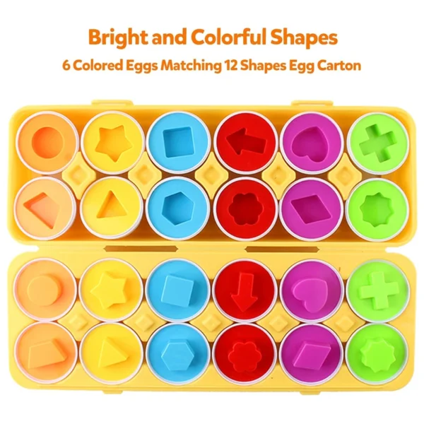Jeux Montessori Œufs à Trier – Apprentissage des formes & couleurs – Image 2