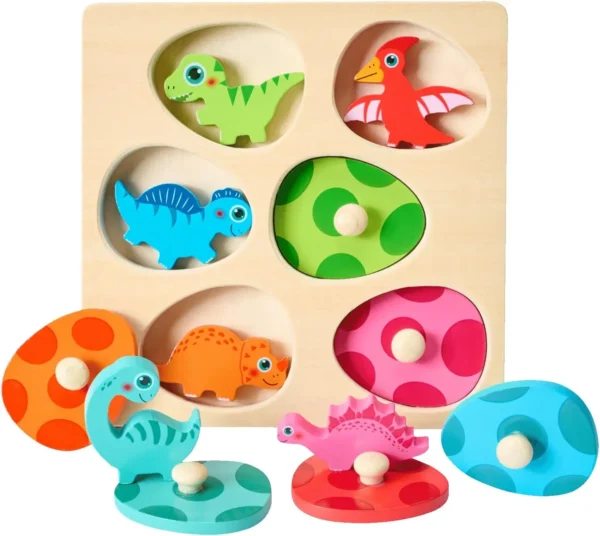 Puzzle Dinosaures en bois Montessori – De 3 à 6 ans