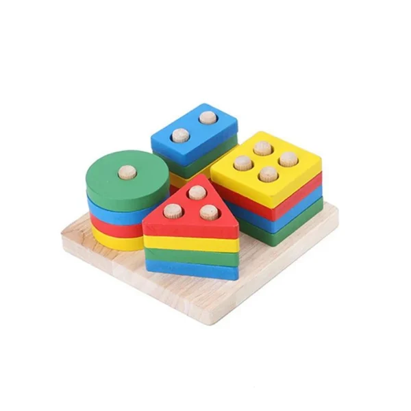 Empilement Géométrique en Bois Montessori