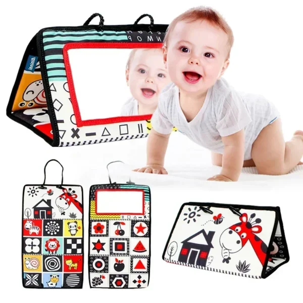 Miroir Montessori Noir & Blanc – Tummy Time pour Bébé – Image 2