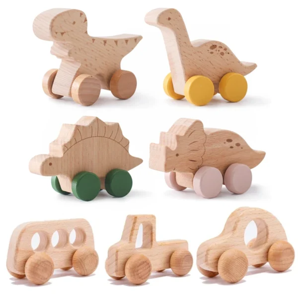 Voiture Dinosaure en Bois – Image 5