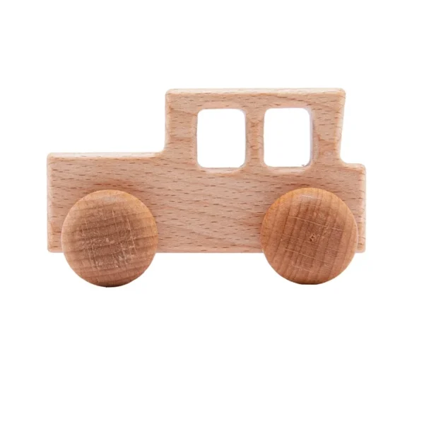 Voiture en Bois pour Bébé – Jouet Montessori en Hêtre Naturel – Image 4