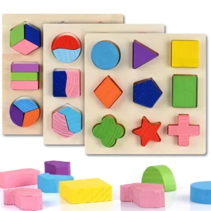 Puzzle géométrique Montessori en bois