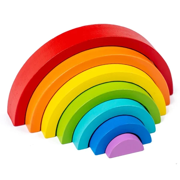 20 Blocs De Construction Arc-en-ciel En Acrylique – Sensoriel, Empilable, Transparent – Dès 2 Ans