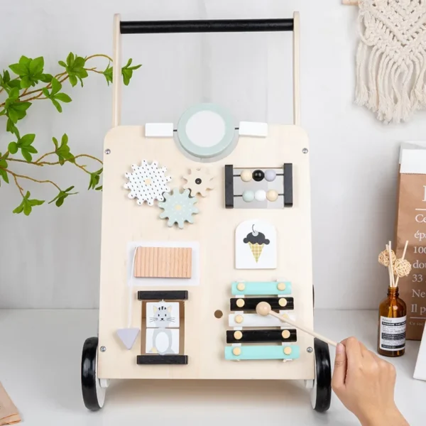 Trotteur pousseur bébé Montessori - Multi-activités en Bois – Image 3