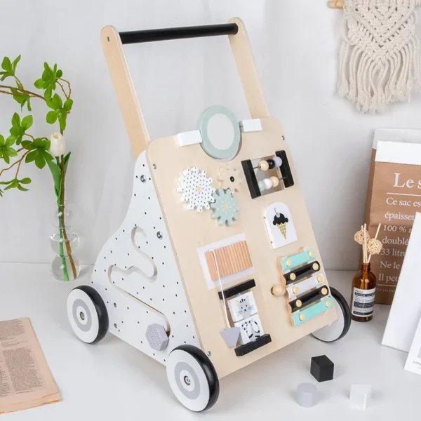 Trotteur pousseur bébé Montessori - Multi-activités en Bois