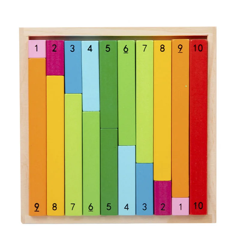 barres de calcul Montessori en bois colorées pour apprendre à compter