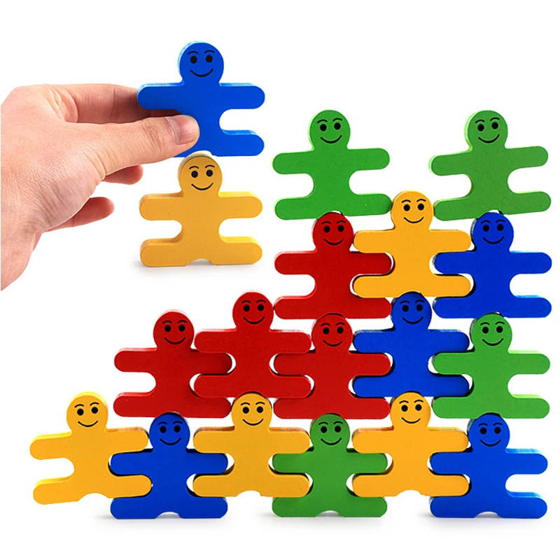 Jouet Montessori d’empilage en bois – apprentissage de l’équilibre et de la concentration