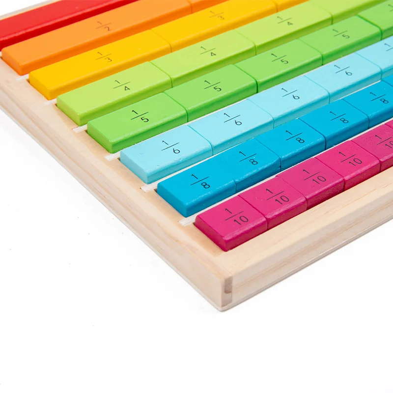barres de calcul Montessori en bois colorées pour apprendre à compter