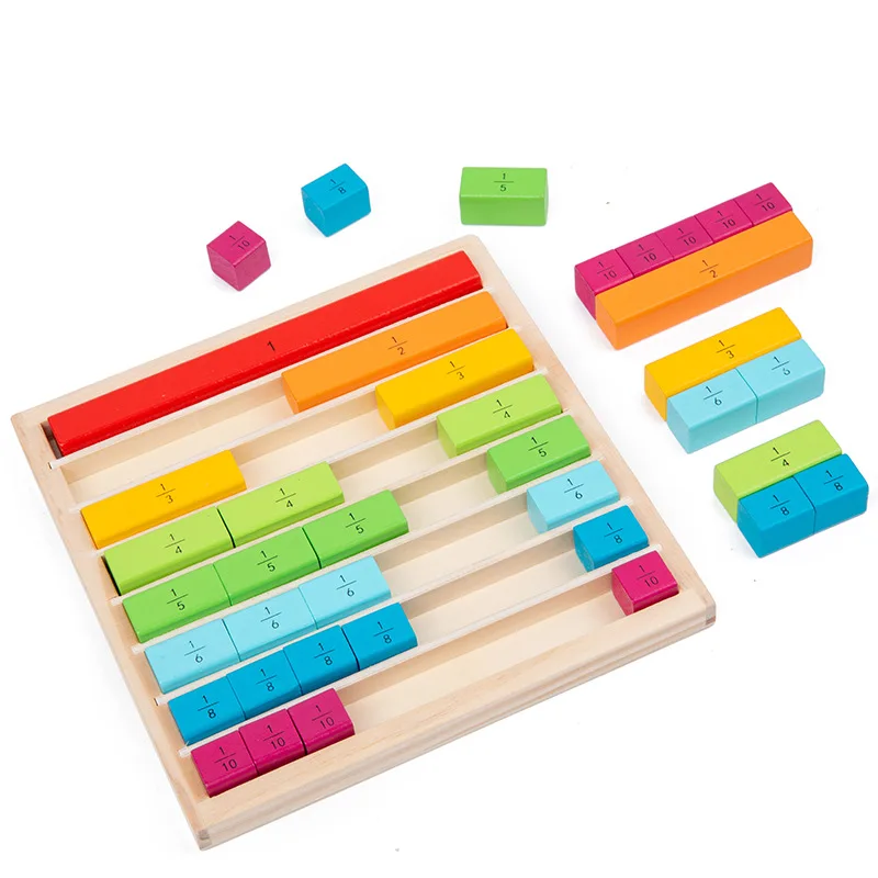 barres de calcul Montessori en bois colorées pour apprendre à compter