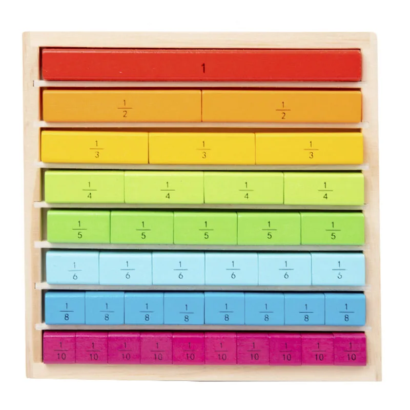 barres de calcul Montessori en bois colorées pour apprendre à compter