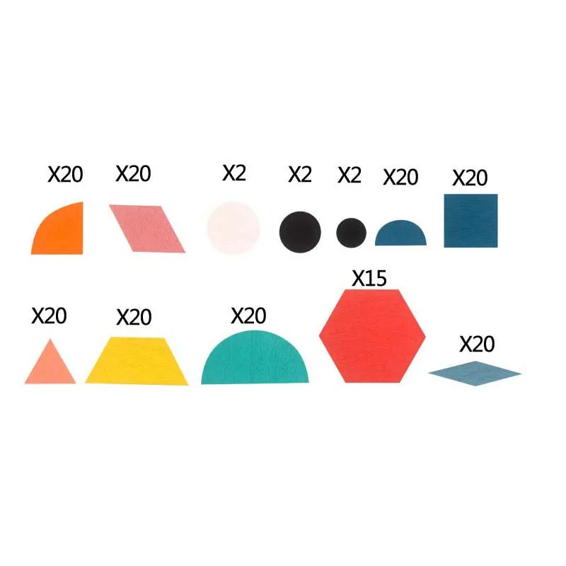 détail des formes géométriques du puzzle montessori 180 pièces