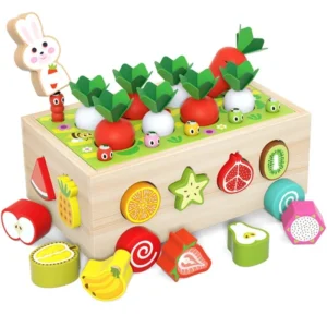 Jeu Montessori récolte - Jardiner, trier & manipuler fruits et légumes dès 1 an